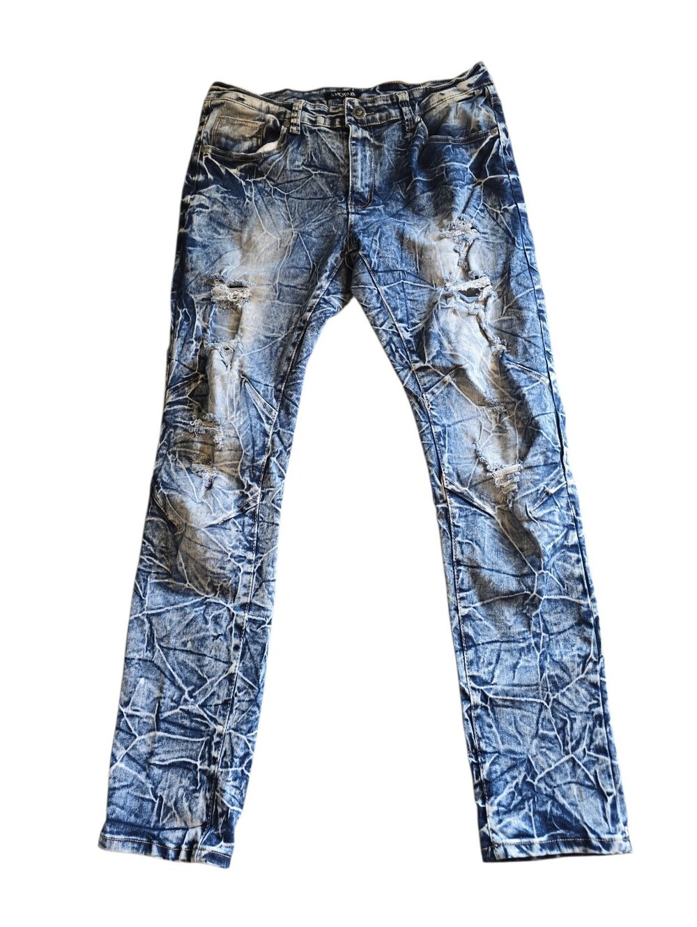 Red Ape Men’s Size 34x30 Jeans Acid Wash Distressed Holes Streetwear Urban